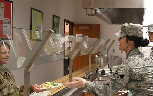 Services Airmen prepare and serve lunch