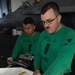 U.S. Sailors conduct a test aboard the aircraft carrier USS John C. Stennis (CVN 74)