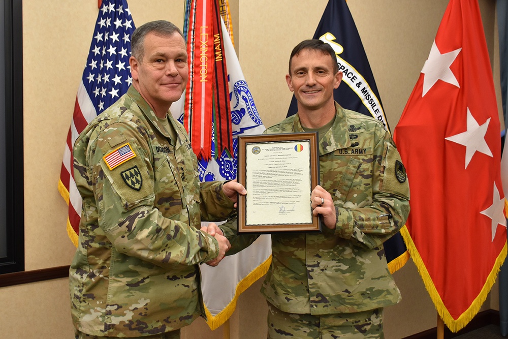 SMDC/ARSTRAT recognizes outgoing and incoming Capability Manager for space and high altitude