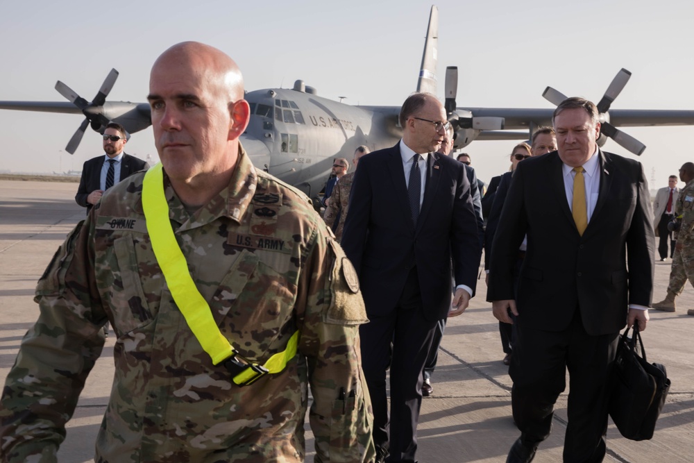 Secretary of State visits troops in Baghdad