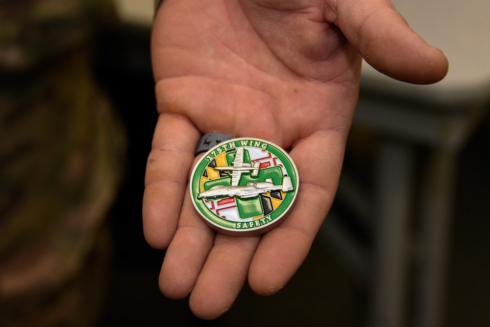 Wing Commander Gives Out Safety Challenge Coins