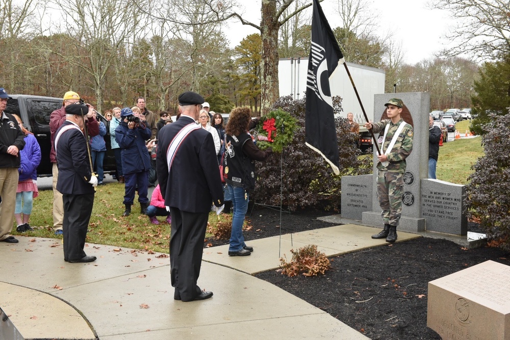 Wreaths Across America event held at National Veterans Cemetery in Bourne, Mass.