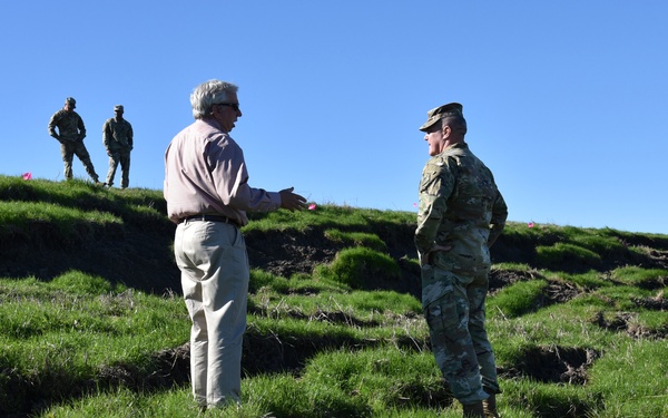 Maj. Gen. Richard Kaiser Inspects Levee Slides