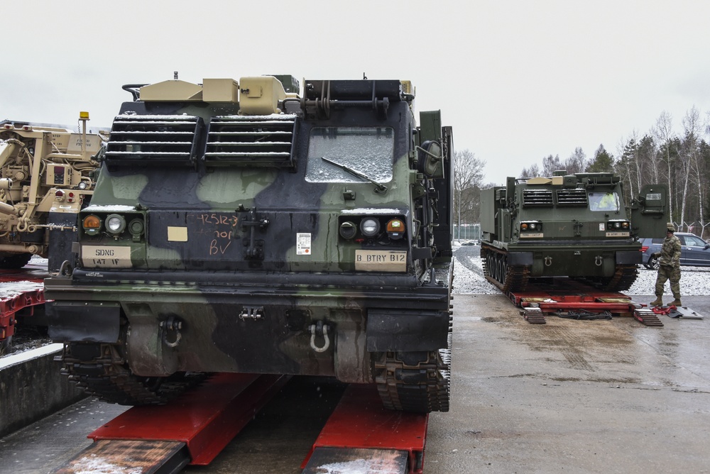 MLRS delivery to Grafenwoehr, Germany