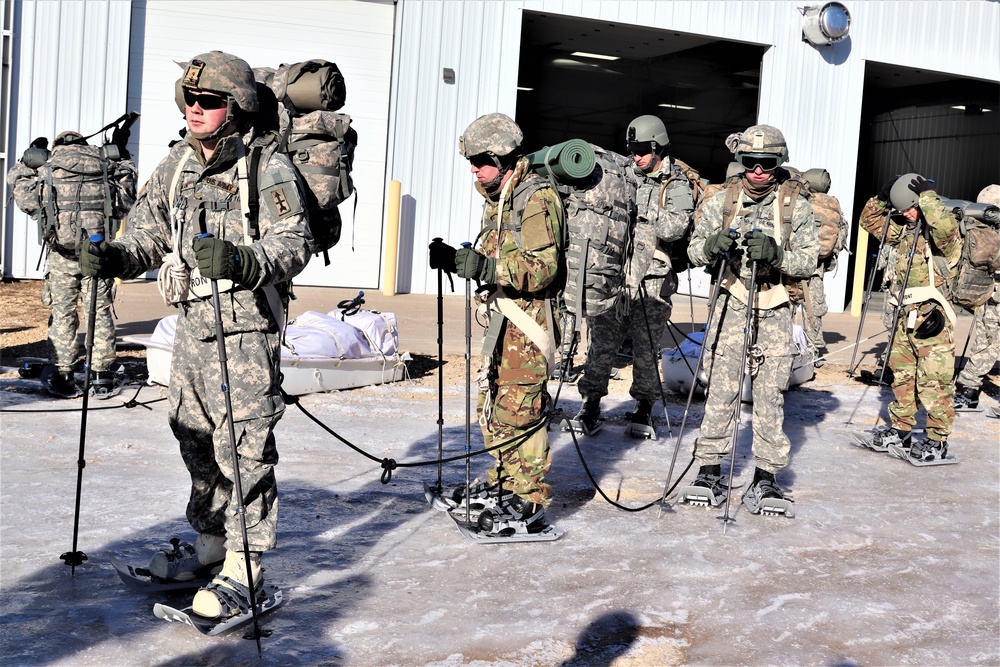 Students build snowshoeing skills during cold-weather training at Fort McCoy