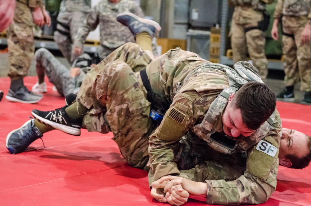 Missouri security forces practice defensive techniques