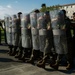 U.S. Marines practice crowd control techniques