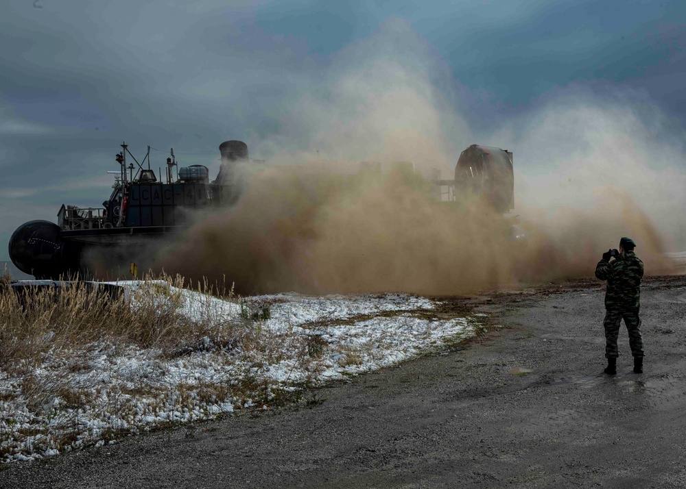 LCACs land ashore in Greece for Exercise Alexander the Great 2019