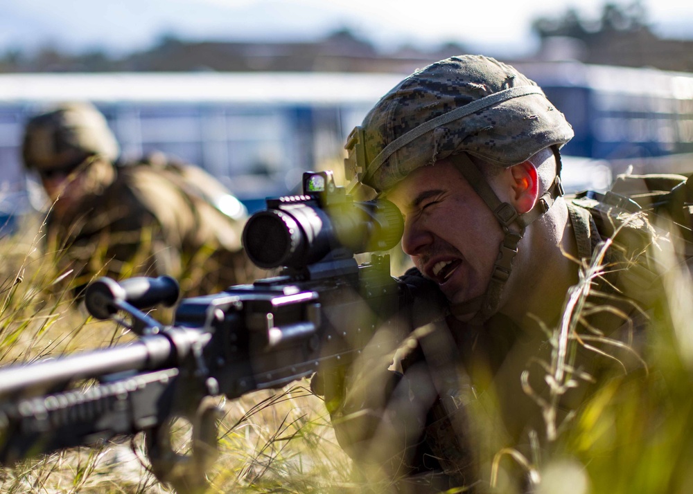 U.S. Marines perform immediate action drills in Volos, Greece