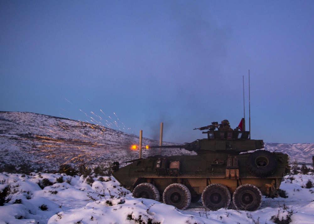U.S. Marine LAVs train in Volos, Greece during ATG 2019
