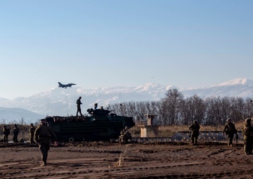 U.S. Marine demonstrate an amphibious assault to the Hellenic Marines in Volos, Greece during ATG 2019