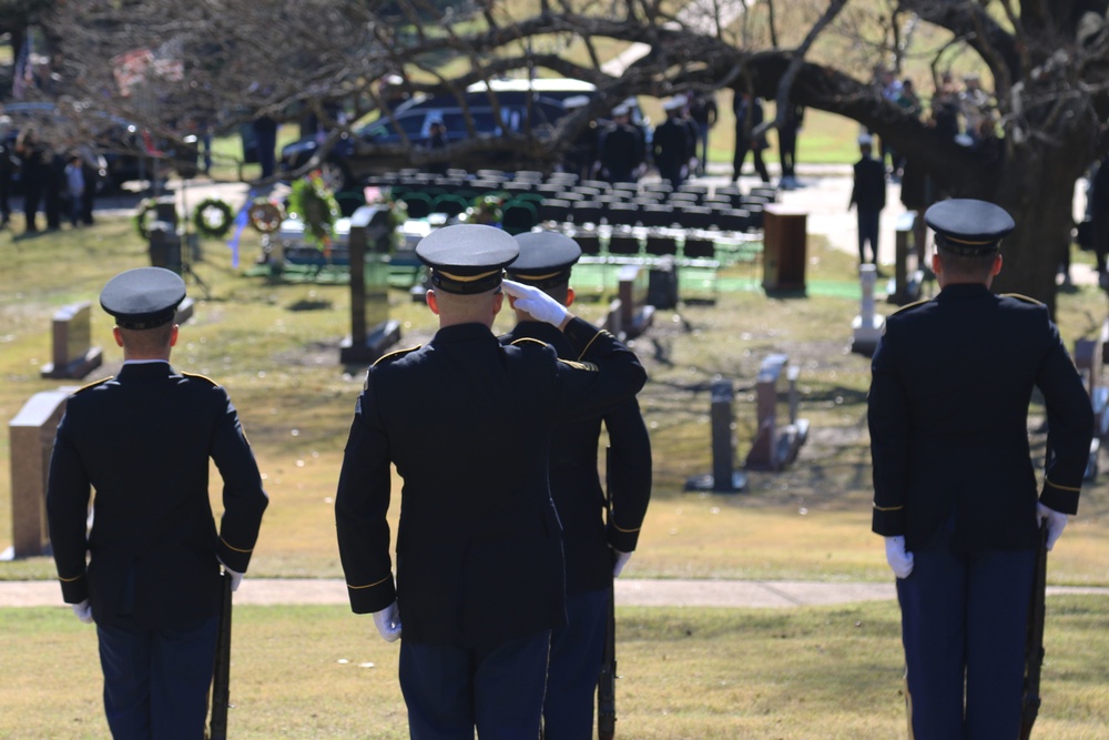 Rendering of Military Funeral Honors for Richard A. Overton