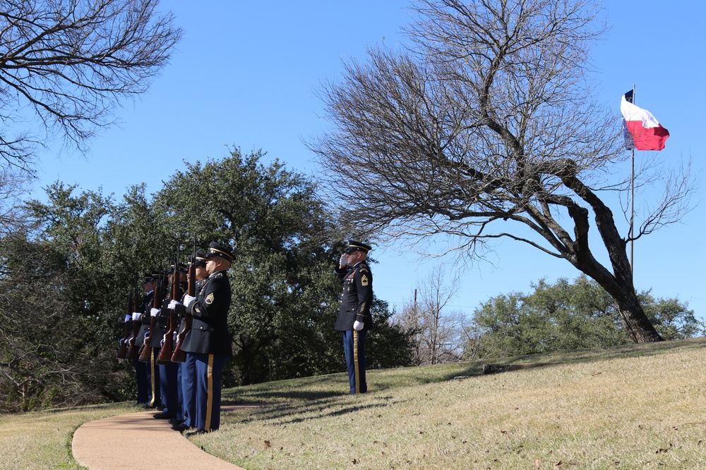 Rendering of Military Funeral Honors for Richard A. Overton