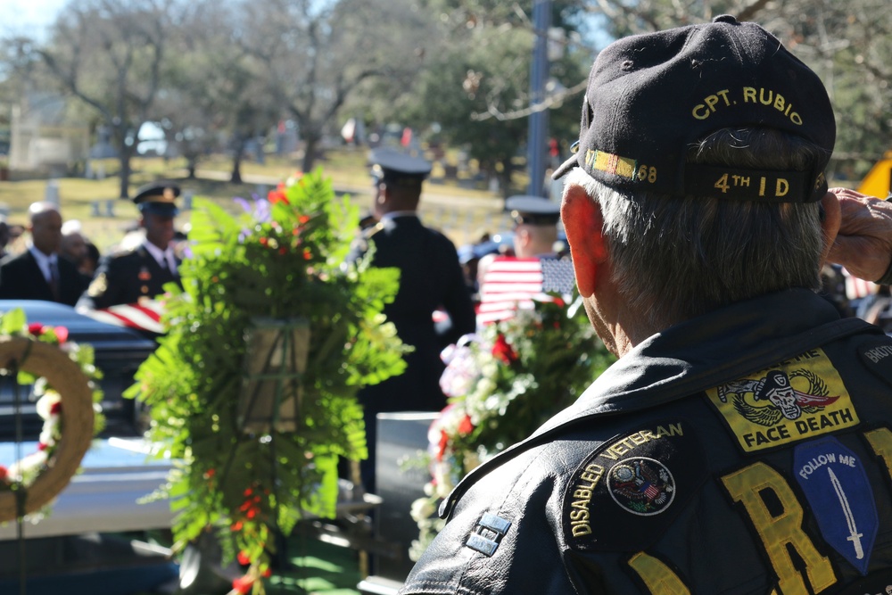 Rendering of Military Funeral Honors for Richard A. Overton