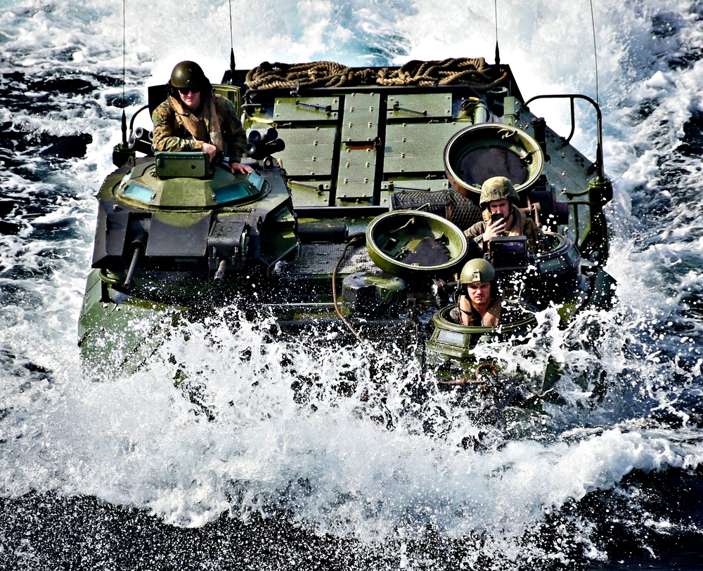 USS Wasp Sailors and Marines at Sea