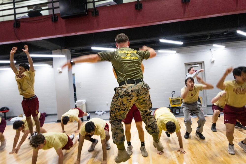 MARFORRES Marines Lead Workout with Loyola University Baseball Team