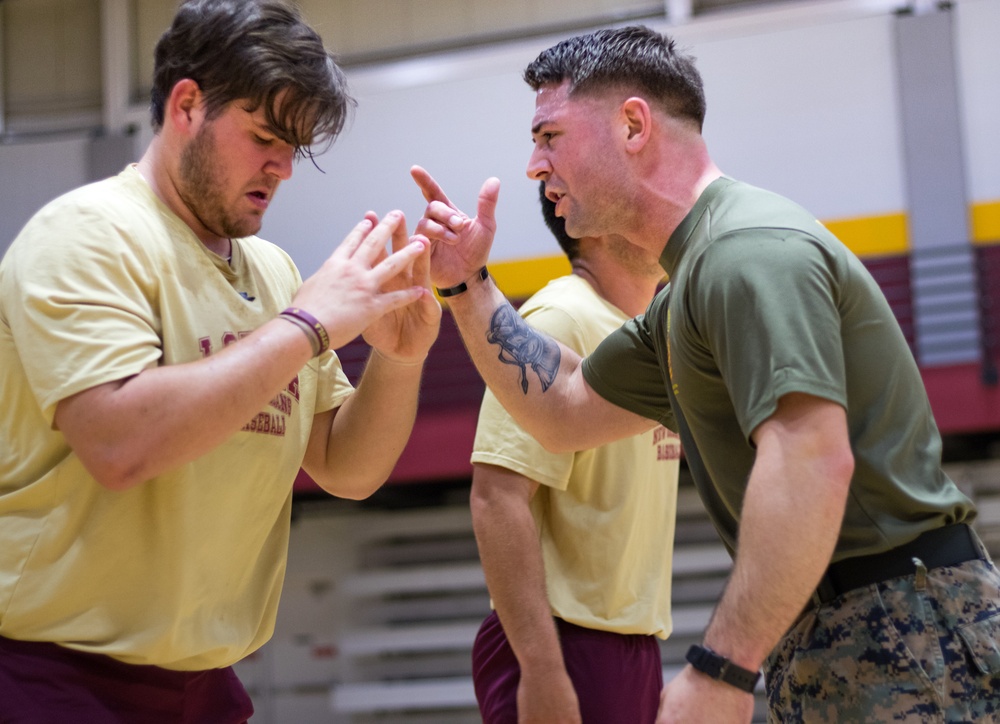 MARFORRES Marines Lead Workout with Loyola University Baseball Team