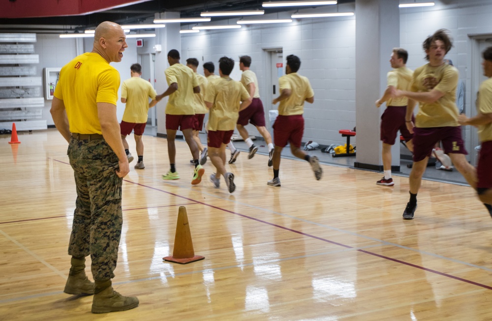 MARFORRES Marines Lead Workout with Loyola University Baseball Team