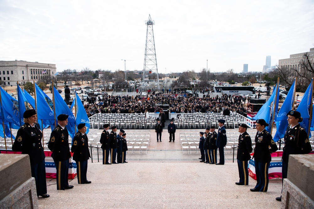 Oklahoma Army and Air National Guardsmen partner for newly elected Governor Kevin Stitt’s inauguration ceremony