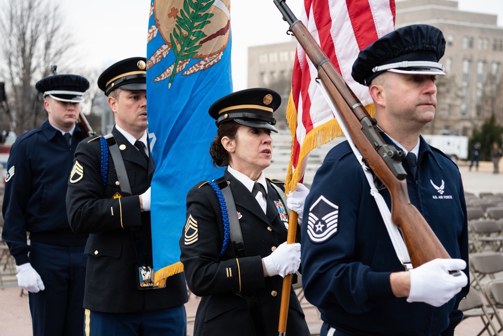 Oklahoma Army and Air National Guardsmen partner for newly elected Governor Kevin Stitt’s inauguration ceremony