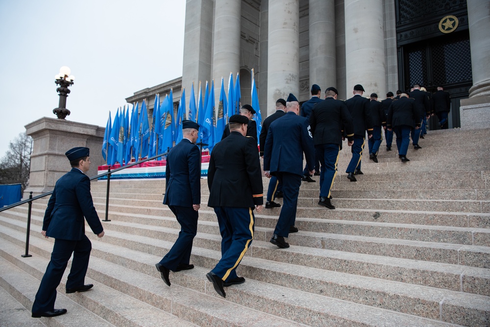 Oklahoma Army and Air National Guardsmen partner for newly elected Governor Kevin Stitt’s inauguration ceremony