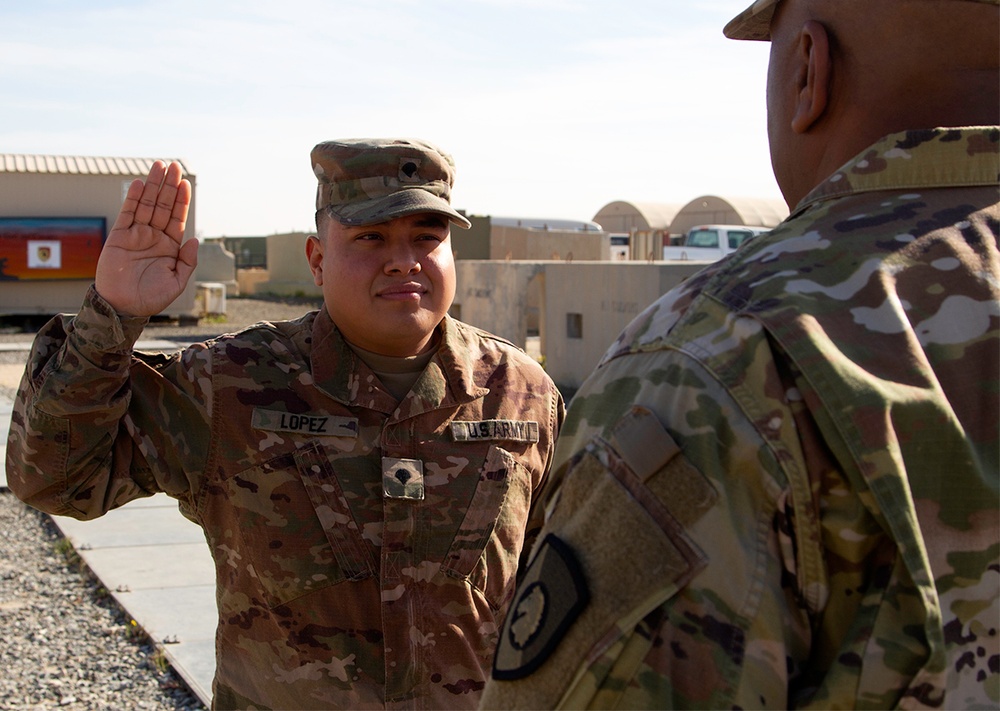 Reenlistment - Spc. Edwin Lopez