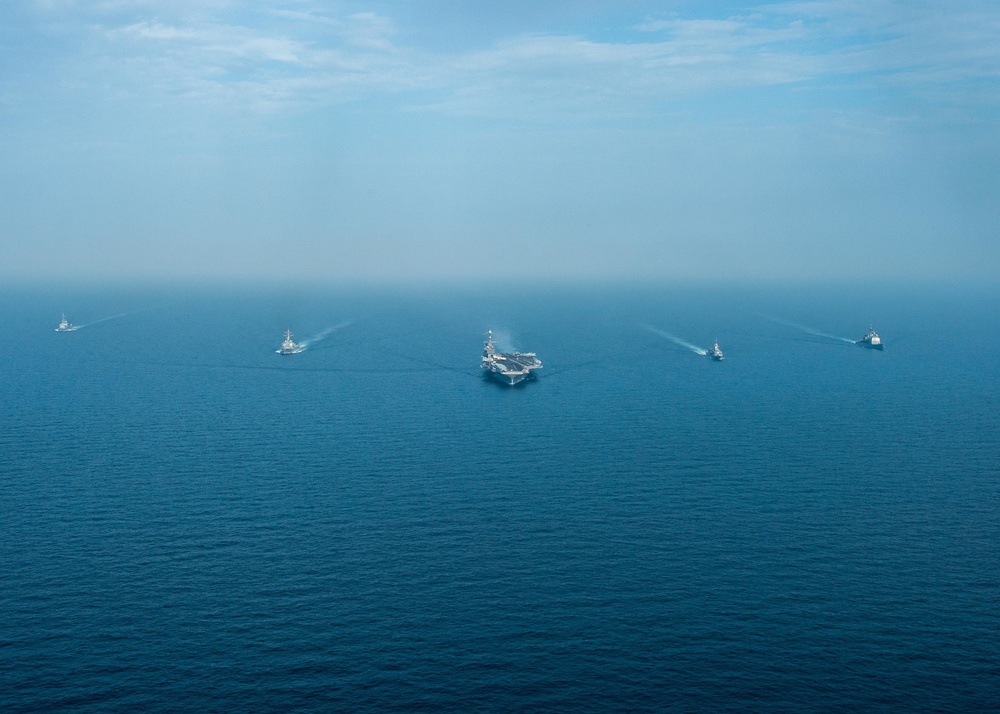 The John C. Stennis Strike Group, France’s Marine Nationale, United Kingdom’s Royal Navy and the Royal Australian Navy conduct exercise Intrepid Sentinel