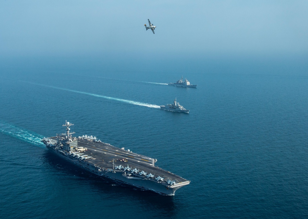 The John C. Stennis Strike Group, France’s Marine Nationale, United Kingdom’s Royal Navy and the Royal Australian Navy conduct exercise Intrepid Sentinel