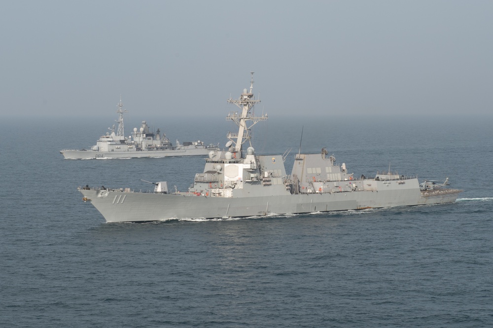 The John C. Stennis Strike Group, France’s Marine Nationale, United Kingdom’s Royal Navy and the Royal Australian Navy conduct exercise Intrepid Sentinel