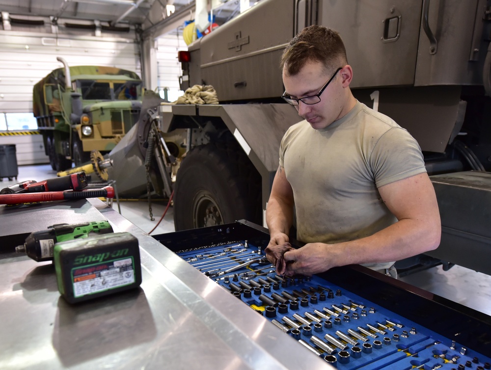 173rd FW Vehicle Maintenance prepares for heavy winter snows