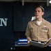 U.S. Sailor speaks during a Religious Programs Specialist 40th birthday celebration