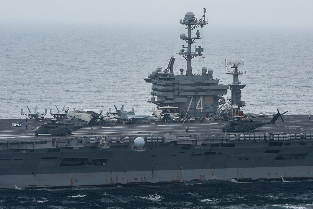 The John C. Stennis Strike Group, France’s Marine Nationale, United Kingdom’s Royal Navy and the Royal Australian Navy conduct exercise Intrepid Sentinel