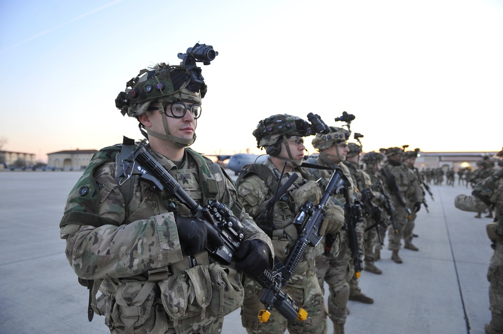 Sky Soldiers standby to execute air assault mission.