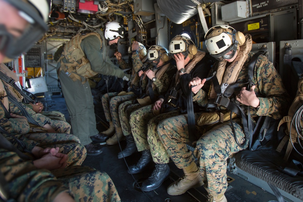 MARFORCOM Marines, Sailors experience an MV-22 Osprey Familiarization Flight with VMM-774