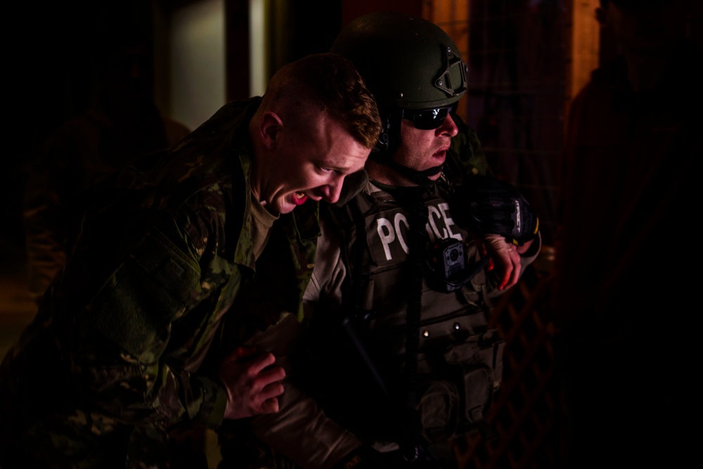 SOF Medical Element and local SWAT team  tackle active shooter exercise together