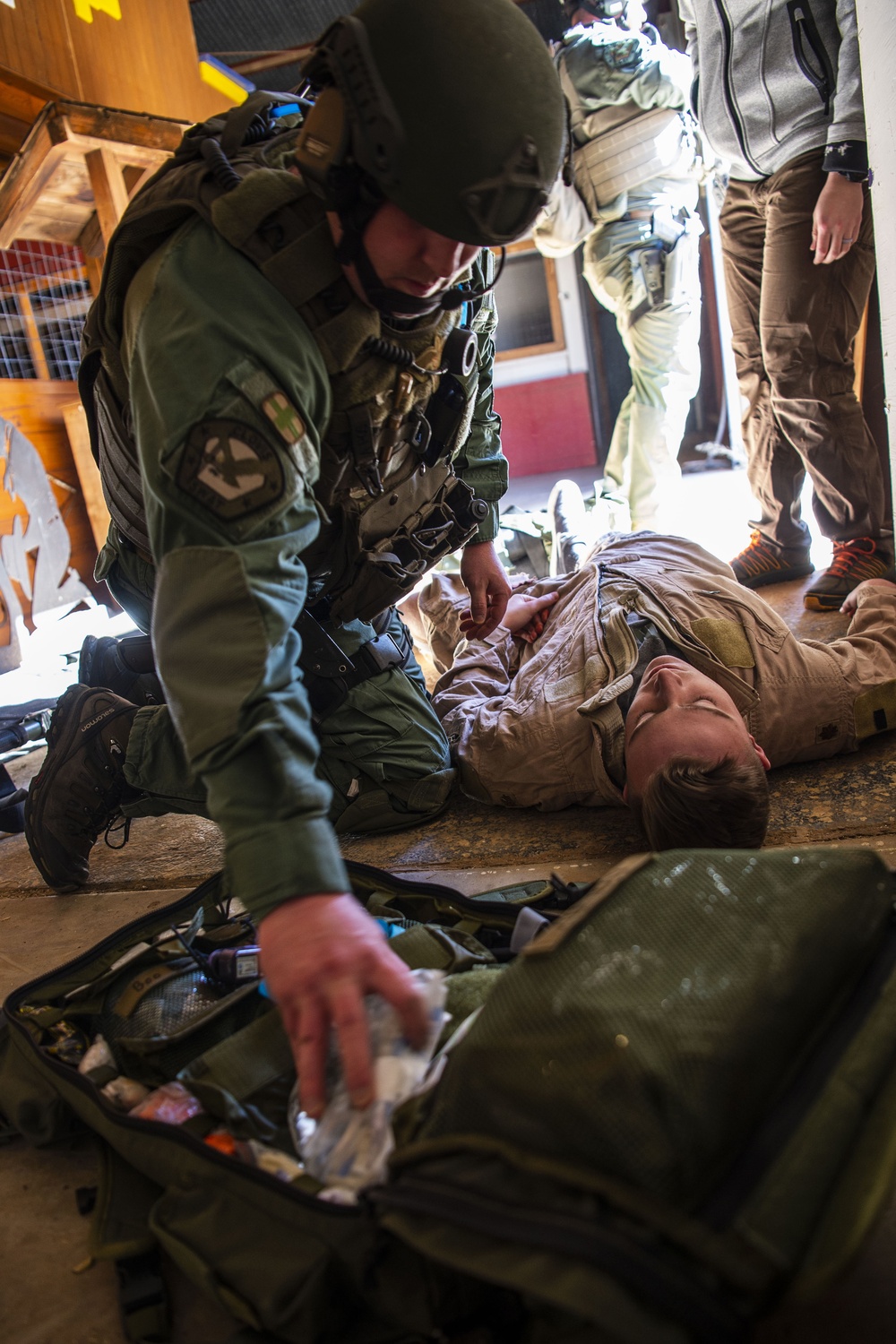 SOF Medical Element and local SWAT team  tackle active shooter exercise together