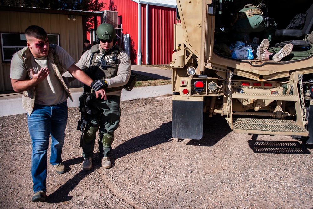 SOF Medical Element and local SWAT team  tackle active shooter exercise together