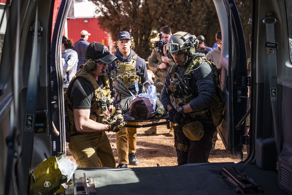 SOF Medical Element and local SWAT team  tackle active shooter exercise together