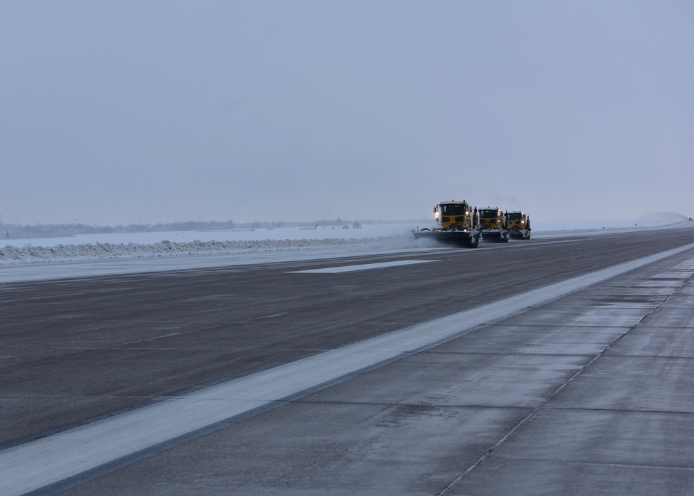 Snow removal on Whiteman AFB