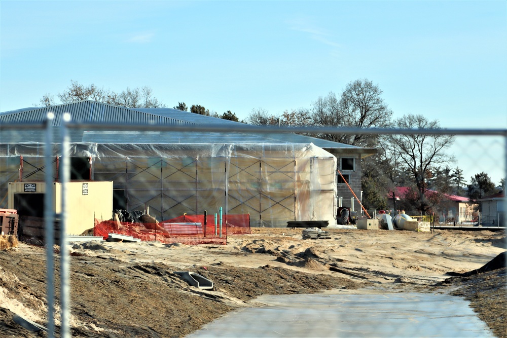 Construction continues on new dining facilities at Fort McCoy through winter