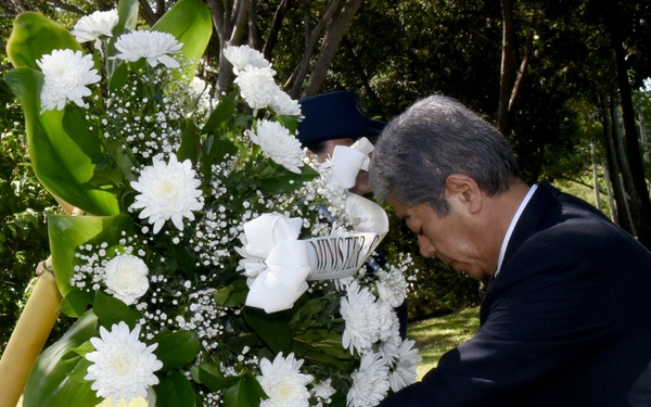 Japan Minister of Defense visits Friendship Memorial at Pearl Harbor