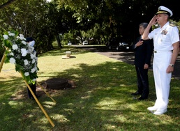 Japan Minister of Defense visits Friendship Memorial at Pearl Harbor