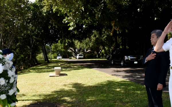 Japan Minister of Defense visits Friendship Memorial at Pearl Harbor