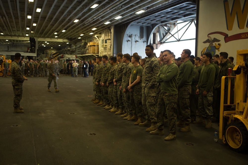 31st MEU Marines, Wasp Sailors work together during RAS