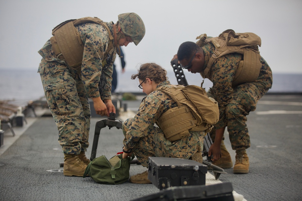31st Marine Expeditionary Unit Marines live-fire at sea