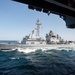 The aircraft carrier USS John C. Stennis (CVN 74) and France’s Marine Nationale air defense destroyer FS Cassard (D 614) conduct a fueling-at-sea