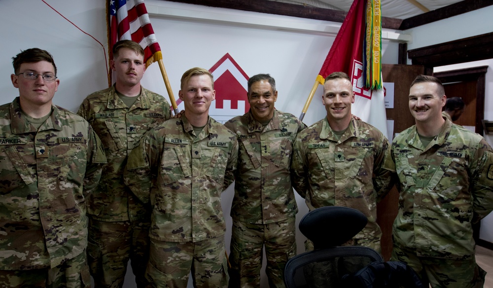 USARCENT Commander visits with Soldiers  at Camp Buehring