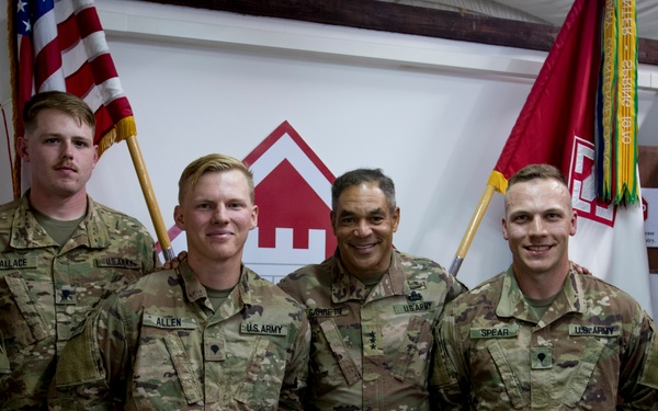 USARCENT Commander visits with Soldiers  at Camp Buehring