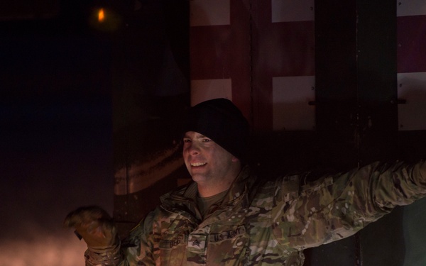 Spartan paratroopers conduct night airborne forced entry exercise at JBER