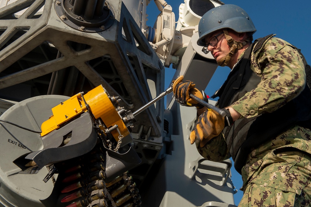 USS Preble Conducts CIWS Calibration Test